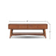 Ian Coffee Table | 2 Drawers and Shelf | Chestnut Brown 48" Rectangular