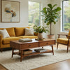 Ian Coffee Table | 2 Drawers and Shelf | Chestnut Brown 48" Rectangular