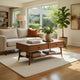 Ian Coffee Table | 2 Drawers and Shelf | Chestnut Brown 48" Rectangular