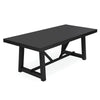 Hela Dining Table | Trestle Base | Japandi Black Wood 84" Rectangular