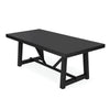 Hela Dining Table | Trestle Base | Japandi Black Wood 84" Rectangular