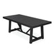 Hela Dining Table | Trestle Base | Japandi Black Wood 84" Rectangular