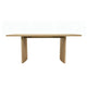 Abil Dining Table | Wide Panel Legs | Natural Brown Wood 71" Rectangular