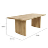 Abil Dining Table | Wide Panel Legs | Natural Brown Wood 71" Rectangular