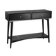 Ian Console Table | 2 Drawers w Shelf | Modern Black Wood | 42" Rectangular