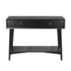 Ian Console Table | 2 Drawers w Shelf | Modern Black Wood | 42" Rectangular