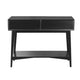 Ian Console Table | 2 Drawers w Shelf | Modern Black Wood | 42" Rectangular