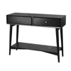 Ian Console Table | 2 Drawers w Shelf | Modern Black Wood | 42" Rectangular