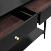 Ian Console Table | 2 Drawers w Shelf | Modern Black Wood | 42" Rectangular