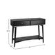 Ian Console Table | 2 Drawers w Shelf | Modern Black Wood | 42" Rectangular