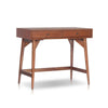 Ian Mini Office Desk | 2 Felt Lined Drawers | Chestnut Brown Wood 36"