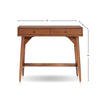 Ian Mini Office Desk | 2 Felt Lined Drawers | Chestnut Brown Wood 36"