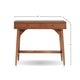 Ian Mini Office Desk | 2 Felt Lined Drawers | Chestnut Brown Wood 36"