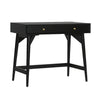 Ian Large Office Desk | 2 Felt Lined Drawers | Modern Black Wood 36"