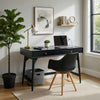 Ian Large Office Desk | 2 Felt Lined Drawers | Modern Black Wood 36"