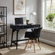 Ian Large Office Desk | 2 Felt Lined Drawers | Modern Black Wood 36"