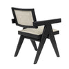Hela Dining Chair Set of 2 | Ivory Polyester Seat and Back | Black Wood
