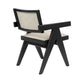 Hela Dining Chair Set of 2 | Ivory Polyester Seat and Back | Black Wood