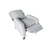 Naaz Push Back Recliner Chair | Cushioned Seat | Gray Polyester | Black Legs