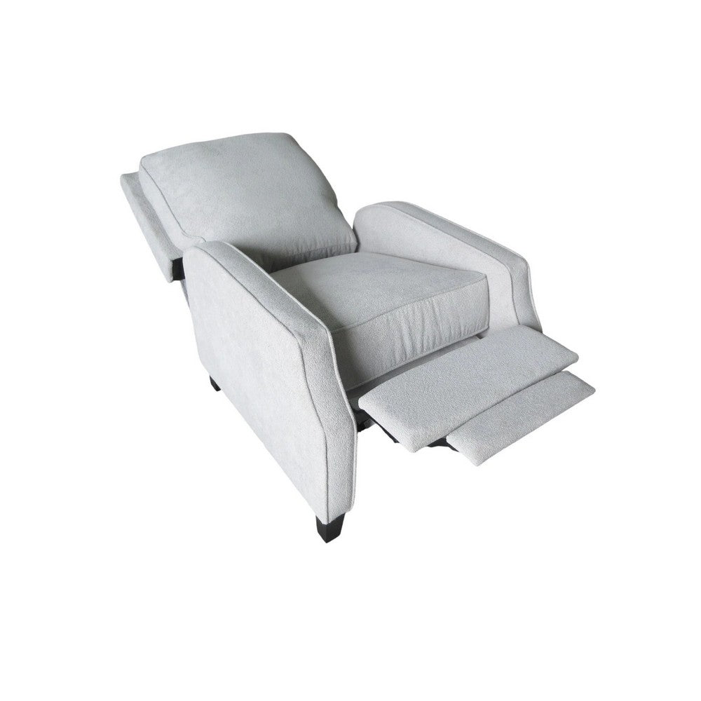 Naaz Push Back Recliner Chair | Cushioned Seat | Gray Polyester | Black Legs