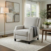 Naaz Push Back Recliner Chair | Cushioned Seat | Gray Polyester | Black Legs