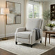 Naaz Push Back Recliner Chair | Cushioned Seat | Gray Polyester | Black Legs
