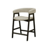 Vecy Counter Height Chair Set of 2 | Beige Polyester | Vintage Black Wood