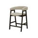 Vecy Counter Height Chair Set of 2 | Beige Polyester | Vintage Black Wood