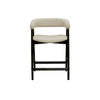Vecy Counter Height Chair Set of 2 | Beige Polyester | Vintage Black Wood