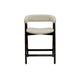 Vecy Counter Height Chair Set of 2 | Beige Polyester | Vintage Black Wood