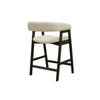 Vecy Counter Height Chair Set of 2 | Beige Polyester | Vintage Black Wood