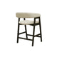 Vecy Counter Height Chair Set of 2 | Beige Polyester | Vintage Black Wood