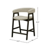 Vecy Counter Height Chair Set of 2 | Beige Polyester | Vintage Black Wood