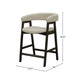 Vecy Counter Height Chair Set of 2 | Beige Polyester | Vintage Black Wood
