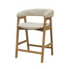 Vecy Counter Height Chair Set of 2 | Beige Polyester | Natural Brown Wood