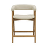 Vecy Counter Height Chair Set of 2 | Beige Polyester | Natural Brown Wood