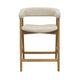 Vecy Counter Height Chair Set of 2 | Beige Polyester | Natural Brown Wood