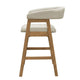 Vecy Counter Height Chair Set of 2 | Beige Polyester | Natural Brown Wood
