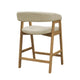 Vecy Counter Height Chair Set of 2 | Beige Polyester | Natural Brown Wood