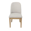 Abil Side Chair Set of 2 | Curved Back | Ivory Polyester | Natural Brown