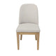 Abil Side Chair Set of 2 | Curved Back | Ivory Polyester | Natural Brown