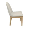 Abil Side Chair Set of 2 | Curved Back | Ivory Polyester | Natural Brown