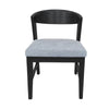 Vecy Side Chair Set of 2 | Gray Fabric Seat | Curved Back | Vintage Black