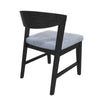Vecy Side Chair Set of 2 | Gray Fabric Seat | Curved Back | Vintage Black