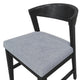 Vecy Side Chair Set of 2 | Gray Fabric Seat | Curved Back | Vintage Black