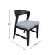 Vecy Side Chair Set of 2 | Gray Fabric Seat | Curved Back | Vintage Black