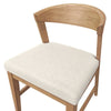 Vecy Side Chair Set of 2 | Ivory Fabric Seat | Curved Back | Natural Brown