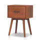 Ian Side End Table w Drawer | Chestnut Brown Wood | 18" Rectangular