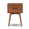 Ian Side End Table w Drawer | Chestnut Brown Wood | 18" Rectangular