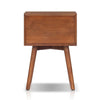 Ian Side End Table w Drawer | Chestnut Brown Wood | 18" Rectangular